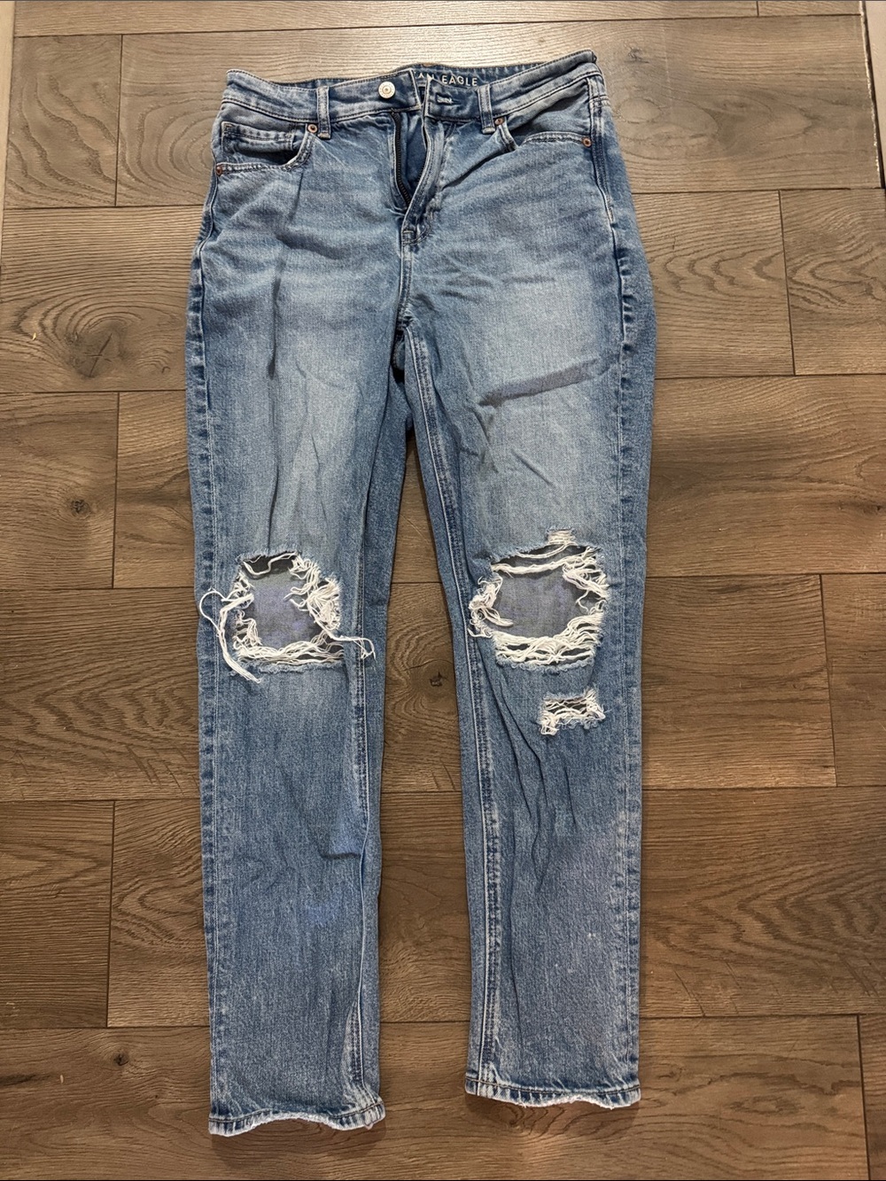 Light Blue Distressed Women's Jeans - American Eagle Outfitters